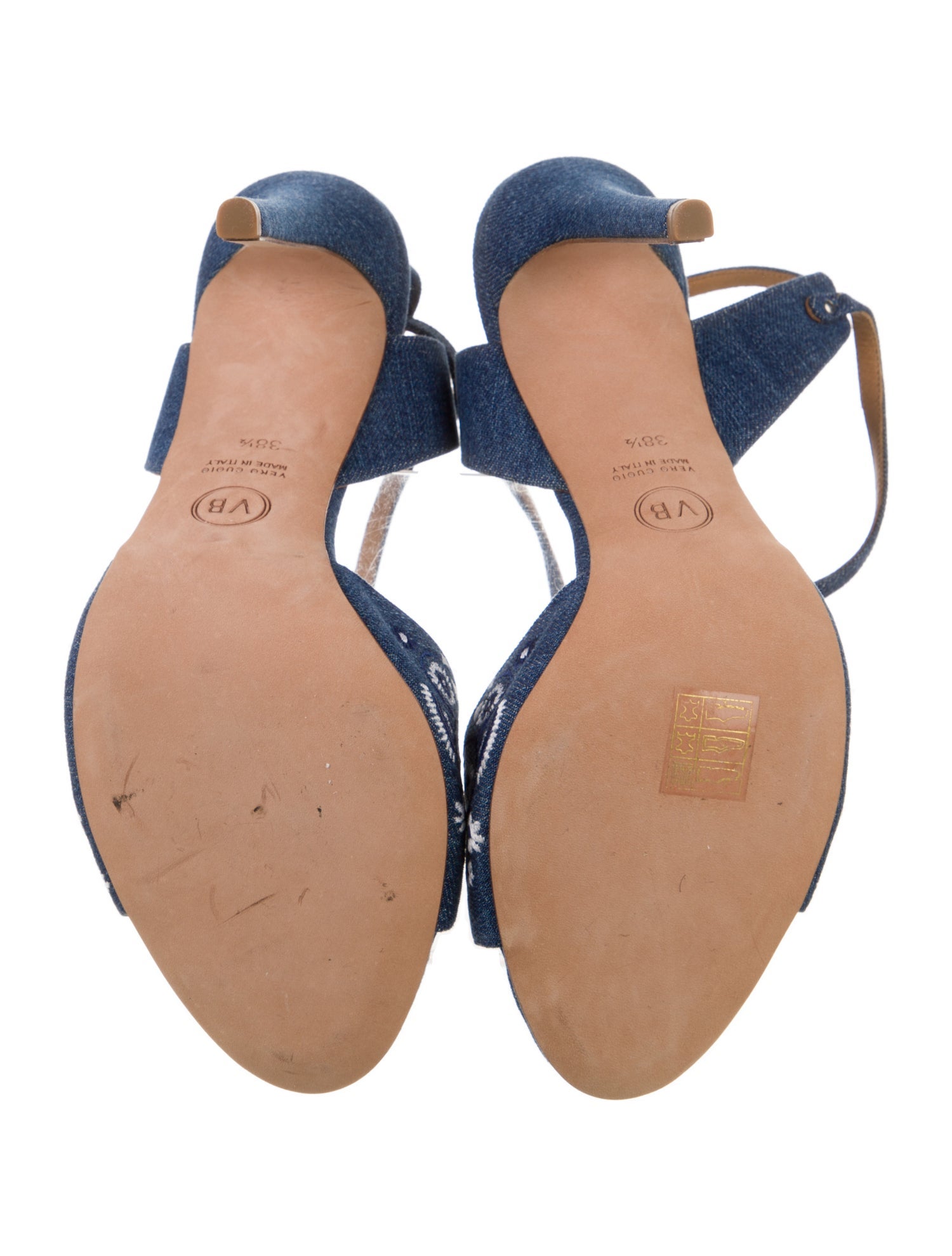 Veronica Beard Denim Patterned Slingback Pumps